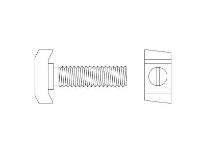 TB1-S 40/22 Hook-Head T-Bolt (316 Stainless Steel)